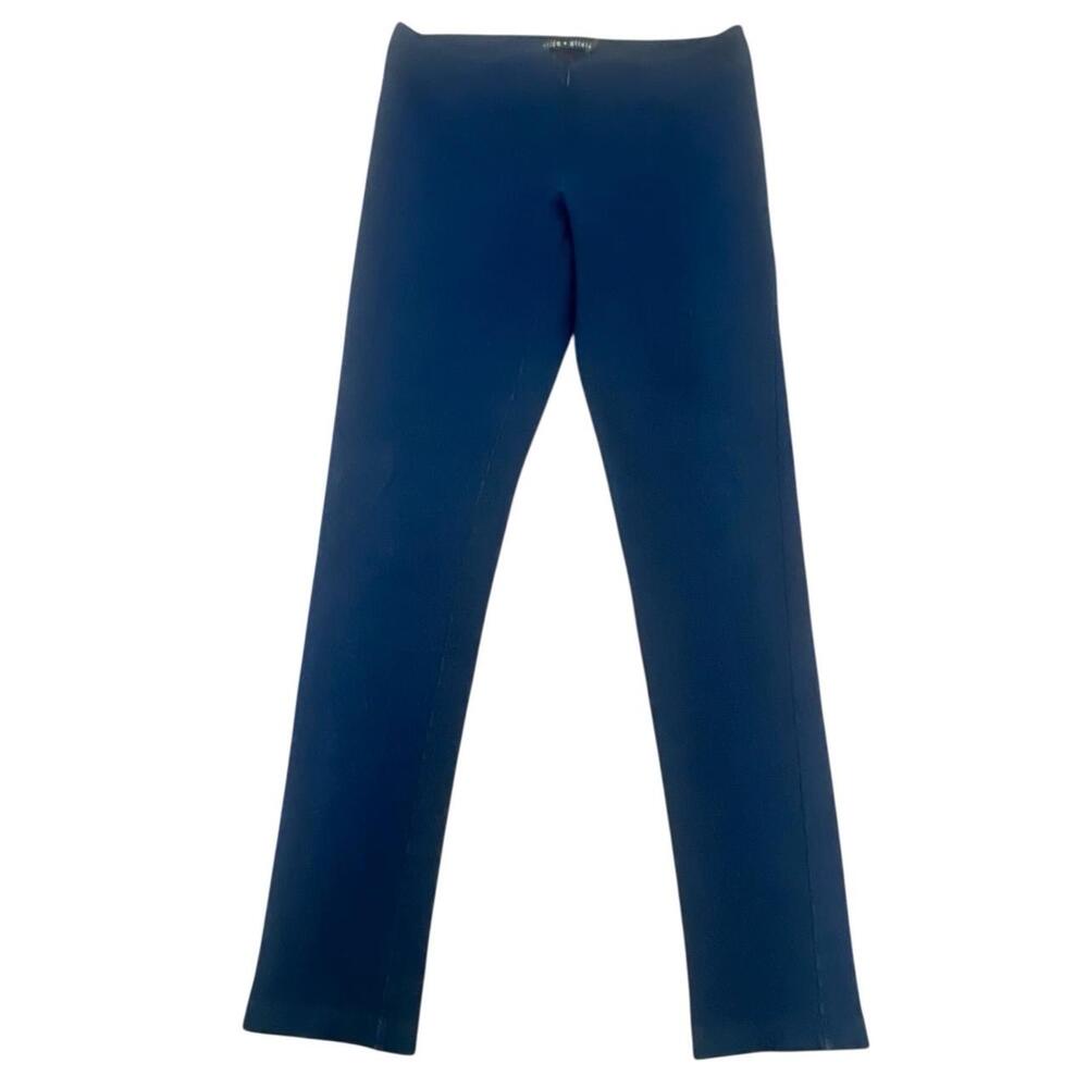 Alice & Olivia Pants Front Zip Stretch SlimFit Dark Blue Leggings Women’s 8
